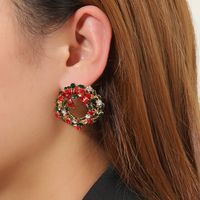 Christmas Earrings European And American Fashion Rhinestone Jewelry Alloy Diamond Earrings main image 2