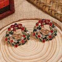 Christmas Earrings European And American Fashion Rhinestone Jewelry Alloy Diamond Earrings main image 3