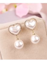 Korean Heart 2021 New Trendy Pearl Drop Earrings Women Wholesale main image 3