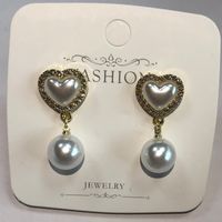 Korean Heart 2021 New Trendy Pearl Drop Earrings Women Wholesale main image 6