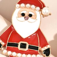New Creative Christmas Gift Halloween Diamond-studded Pearl Old Man Alloy Earrings Wholesale main image 5