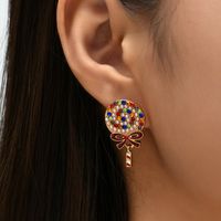 European And American Alloy Color Diamond Pearl Lollipop Earrings Female Creative Earrings main image 1