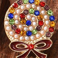 European And American Alloy Color Diamond Pearl Lollipop Earrings Female Creative Earrings main image 5