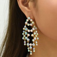 Hot-selling New Products Eardrops European And American Fashion Exaggerated Geometry Modeling Alloy Diamond-studded Tassel Earrings main image 1