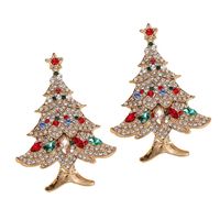 Christmas Earrings Christmas Tree European And American Fashion Rhinestone Colored Diamonds Christmas Tree Women's Accessories main image 6