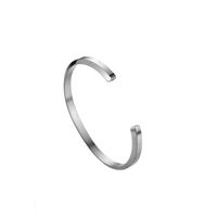 New Simple Stainless Steel Bracelet Smooth Beveled Vacuum Plating Bracelet main image 6