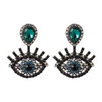 Retro Luxury Full Diamond Devil's Eye Earrings Alloy Drop Eye Earrings main image 2