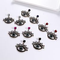 New European And American Famous Retro Personality Baroque Full Diamond Big Eyes Ear Studs   Hot Selling Earrings main image 4