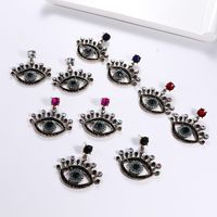 Nouvelle Européen Et Américain Célèbre Rétro Personnalité Baroque Plein Diamant Grands Yeux Oreille Goujons  Souhaite Vente Chaude Boucles D'oreilles main image 4