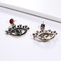 New European And American Famous Retro Personality Baroque Full Diamond Big Eyes Ear Studs   Hot Selling Earrings main image 5