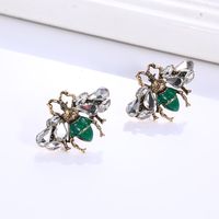 New Creative Insect Personality Alloy Painting Oil Diamond Bee Earrings Wholesale main image 4
