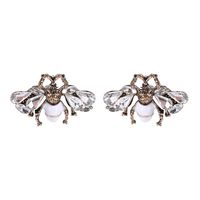 New Creative Insect Personality Alloy Painting Oil Diamond Bee Earrings Wholesale main image 6