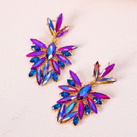 Fashion New Super Flashing Color Diamond Alloy Diamond Crystal Glass Geometric Long Earrings main image 1