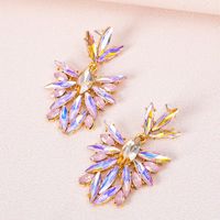 Fashion New Super Flashing Color Diamond Alloy Diamond Crystal Glass Geometric Long Earrings main image 5