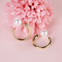 Europäische Und Amerikanische Ins Neue Temperament Perle Süße Exquisite Kurze Ohrringe S925 Silbern Adel Mode Netz Rote Ohrringe Ohrringe main image 1