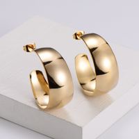Simple Style Geometric Polishing Stainless Steel No Inlaid 18K Gold Plated Earrings main image 1