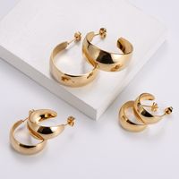 Simple Style Geometric Polishing Stainless Steel No Inlaid 18K Gold Plated Earrings main image 4