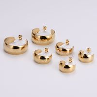 Simple Style Geometric Polishing Stainless Steel No Inlaid 18K Gold Plated Earrings main image 5