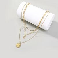 New Fashion Trend Sunflower Round Brand Pendant Multi-layer Necklace Star Necklace main image 3