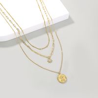 New Fashion Trend Sunflower Round Brand Pendant Multi-layer Necklace Star Necklace main image 5