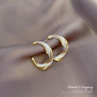 Korean New Retro Earrings Female Simple Personality Twisted Glaze Ring Earrings Wholesale main image 4