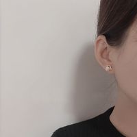 Simple Rose Gold Pearl Earrings Korean New Simple Retro Earrings Female Wholesale main image 4