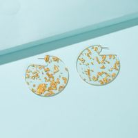 Europe And America Cross Border New Fashion Ins Style Resin Round Earrings Personalized Creative Gold Transparent Resin Earrings For Women main image 5