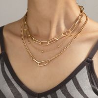 New Fashion Simple Bead Necklace Personality Stitching Chain Multi-layer Necklace Sweater Chain Jewelry main image 2