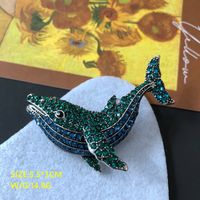 Retro Distressed Metal Cute Animal Brooch Color Gem Diamond Enamel Glaze Pin Grape Cluster Cat Eye Large Brooch main image 5