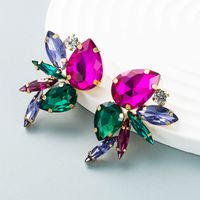 Übertriebene Mode Glas Diamant Ohrringe Frauen Trend Voll Diamant Ohrringe Großhandel main image 3