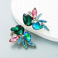 Übertriebene Mode Glas Diamant Ohrringe Frauen Trend Voll Diamant Ohrringe Großhandel main image 5