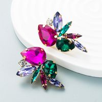 Exaggerated Fashion Glass Diamond Earrings Female Trend Full Diamond Earrings Wholesale sku image 1