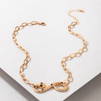 Europe And America Cross Border Heavy Metal Ornament Diamond Snake-shaped Single-layer Necklace Irregular Chain Clavicle Chain main image 4
