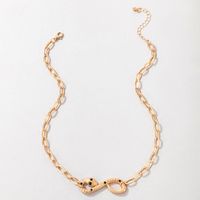 Europe And America Cross Border Heavy Metal Ornament Diamond Snake-shaped Single-layer Necklace Irregular Chain Clavicle Chain main image 5
