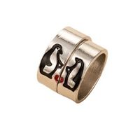 Personality Jewelry Cartoon Love Couple Ring Geometric Letter Ring Set main image 6