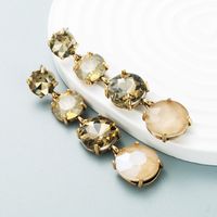 Fashion Color Diamond Series Alloy Super Flash Long Earring Female Wholesale main image 4