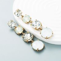 Fashion Color Diamond Series Alloy Super Flash Long Earring Female Wholesale main image 6
