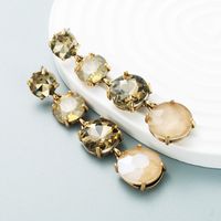 Fashion Color Diamond Series Alloy Super Flash Long Earring Female Wholesale sku image 3