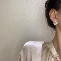 Korean Version Of Simple Geometric Diamond Pearl Ear Jewelry Earrings main image 1