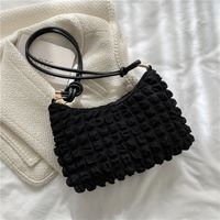 Fashion One-shoulder Underarm Bag Autumn And Winter Texture Fabric Bag sku image 2