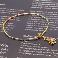 Simple Miyuki Rice Beads Rainbow Hand-woven Tassel Beaded Bracelets sku image 12