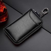 Large-capacity Zipper Car Key Case Waist Leather Card Case Multifunctional Fashion Key Chain sku image 7