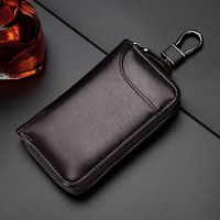 Large-capacity Zipper Car Key Case Waist Leather Card Case Multifunctional Fashion Key Chain sku image 11