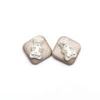 Pendientes De Oso Tridimensionales De Corazón Geométrico Exagerado Elegante De Temperamento Coreano sku image 1