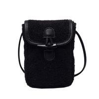 Women's Small Shearling Solid Color Streetwear Square Lock Clasp Shoulder Bag Crossbody Bag sku image 5