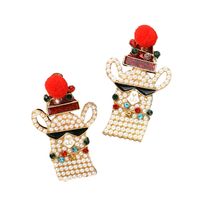 European And American Fashion Creative New Diamond-studded Pearl Earrings Wholesale sku image 1