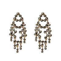 Hot-selling New Products Eardrops European And American Fashion Exaggerated Geometry Modeling Alloy Diamond-studded Tassel Earrings sku image 1