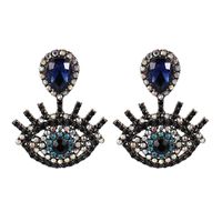 Retro Luxury Full Diamond Devil's Eye Earrings Alloy Drop Eye Earrings sku image 3