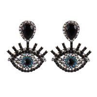 Retro Luxury Full Diamond Devil's Eye Earrings Alloy Drop Eye Earrings sku image 4