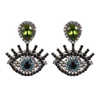 Retro Luxury Full Diamond Devil's Eye Earrings Alloy Drop Eye Earrings sku image 9
